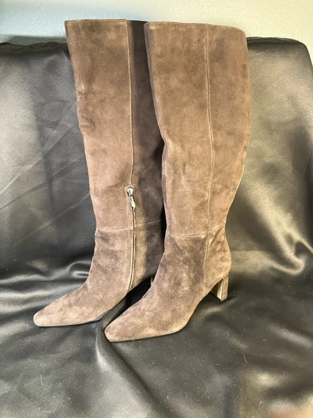 Sam Edelman Sylvia Wide Calf Knee High Boot, 6.5M, Chocolate Brown Suede
